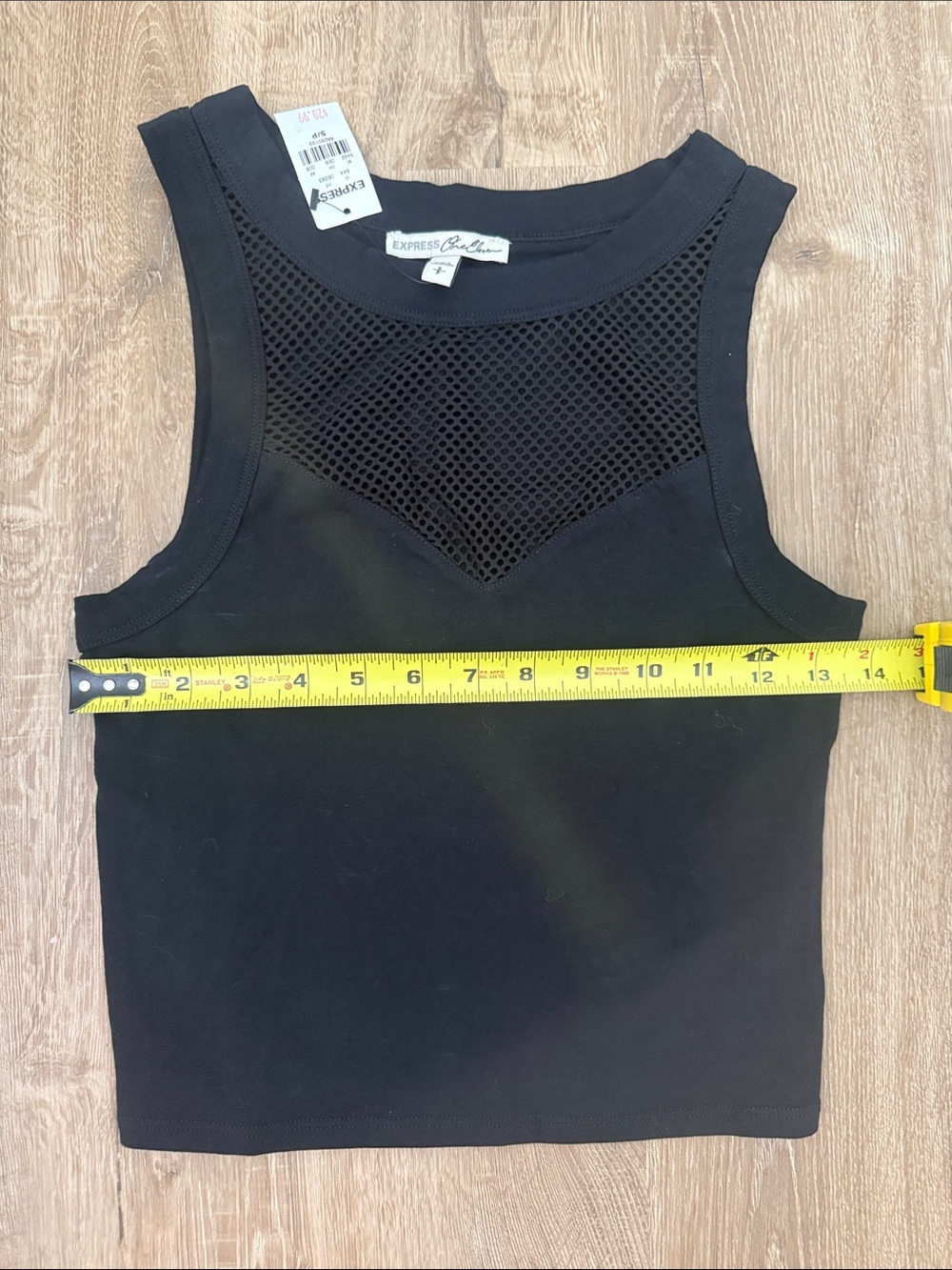 Express Women’s Black Mesh Yoke Sleeveless Tank Top - Picture 8 of 9